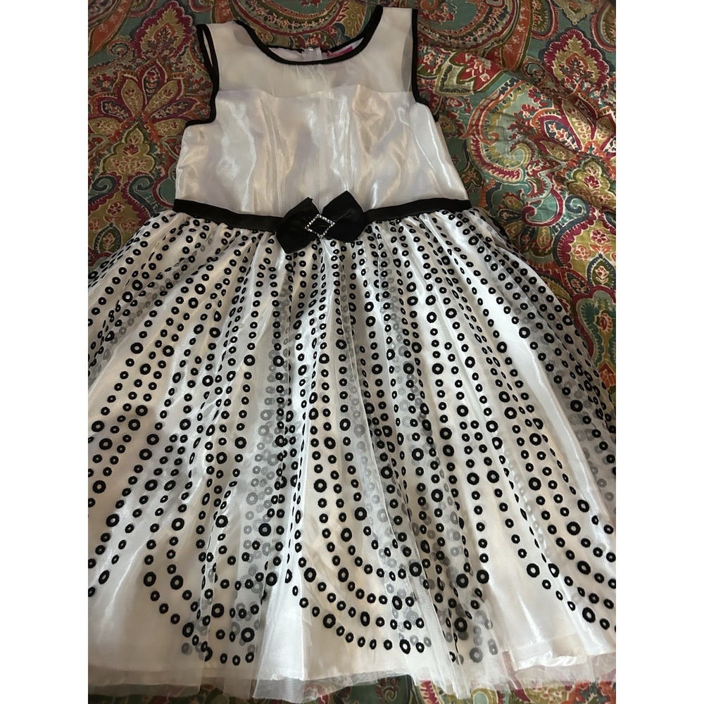 Pinky White Black Dress Size 14 Girls